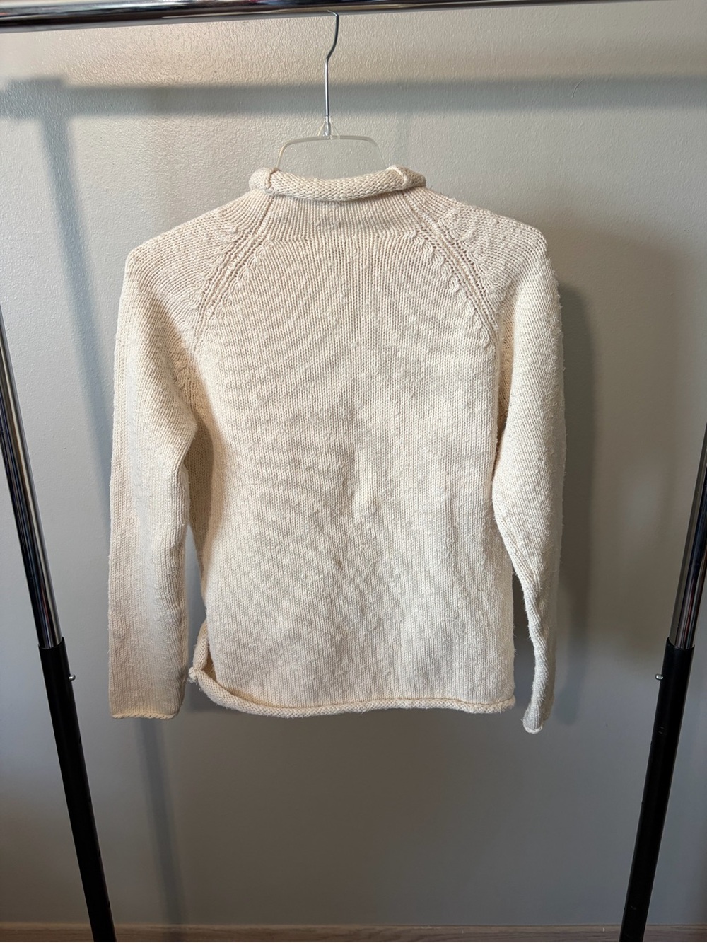 L.L. Bean Cream Turtleneck Sweater - Women's Rolled Neck - Picture 2 of 8